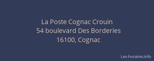 La Poste Cognac Crouin