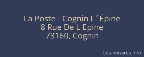 La Poste - Cognin L´Épine