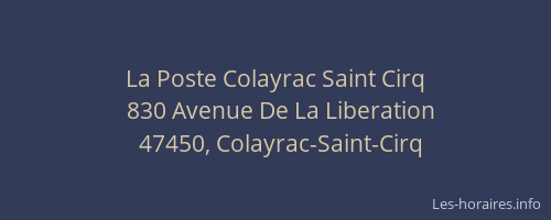 La Poste Colayrac Saint Cirq