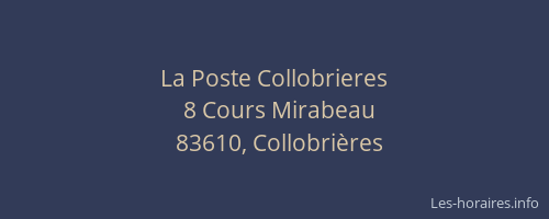La Poste Collobrieres