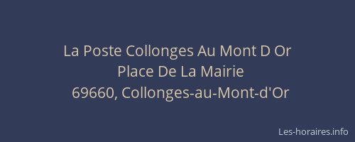 La Poste Collonges Au Mont D Or