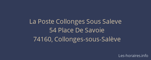 La Poste Collonges Sous Saleve