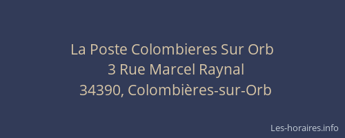 La Poste Colombieres Sur Orb