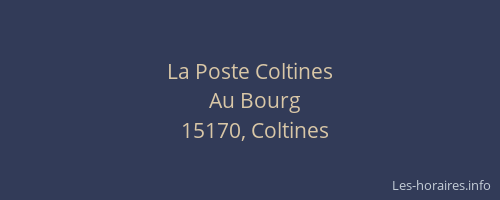 La Poste Coltines