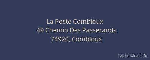 La Poste Combloux