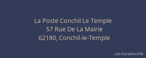 La Poste Conchil Le Temple