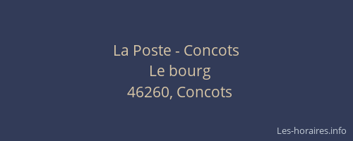 La Poste - Concots