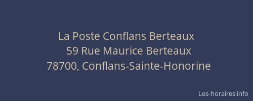 La Poste Conflans Berteaux