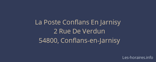 La Poste Conflans En Jarnisy