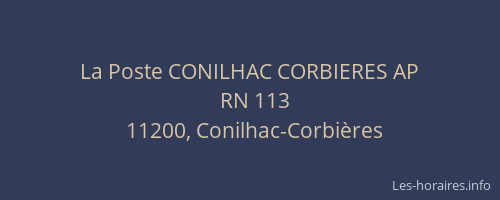 La Poste CONILHAC CORBIERES AP
