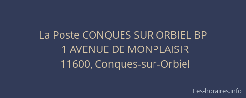 La Poste CONQUES SUR ORBIEL BP