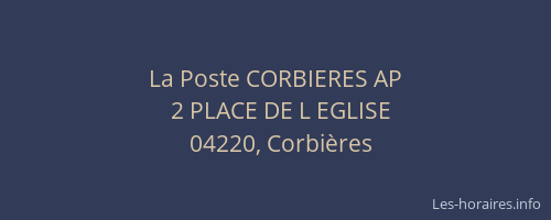 La Poste CORBIERES AP