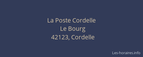 La Poste Cordelle