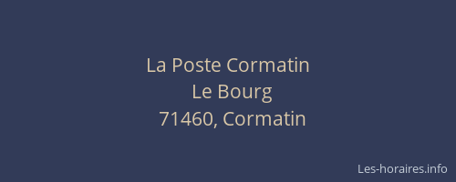 La Poste Cormatin