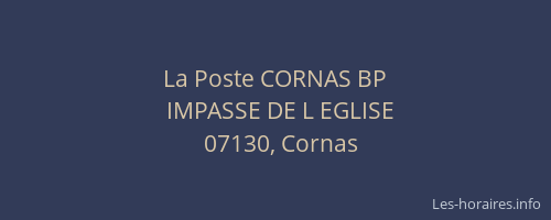 La Poste CORNAS BP