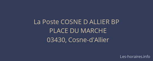 La Poste COSNE D ALLIER BP