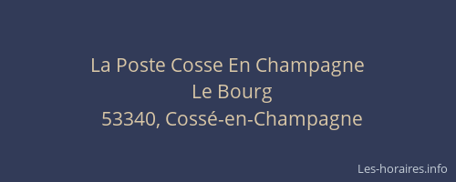 La Poste Cosse En Champagne