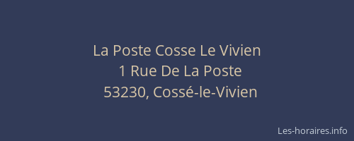 La Poste Cosse Le Vivien