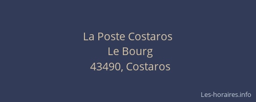La Poste Costaros