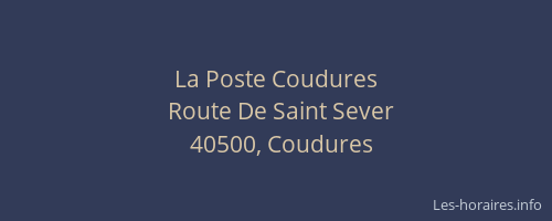 La Poste Coudures