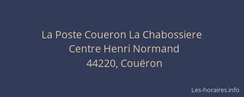 La Poste Coueron La Chabossiere