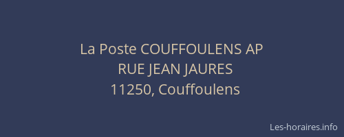 La Poste COUFFOULENS AP
