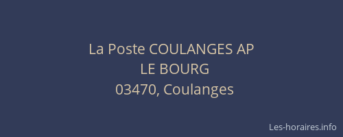 La Poste COULANGES AP