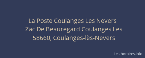 La Poste Coulanges Les Nevers