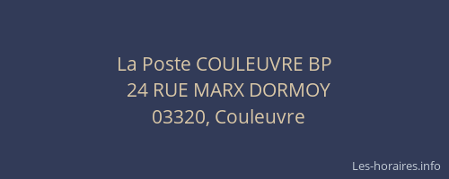 La Poste COULEUVRE BP