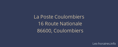La Poste Coulombiers