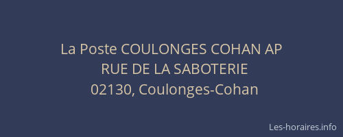 La Poste COULONGES COHAN AP