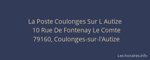 La Poste Coulonges Sur L Autize