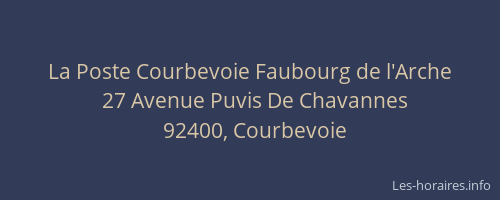 La Poste Courbevoie Faubourg de l'Arche