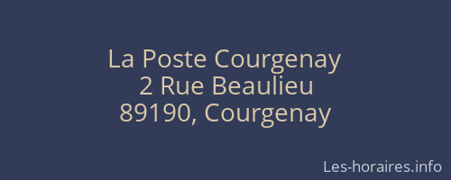 La Poste Courgenay