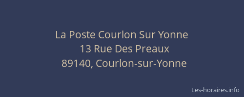 La Poste Courlon Sur Yonne