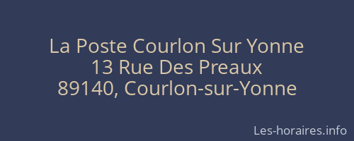 La Poste Courlon Sur Yonne