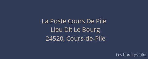 La Poste Cours De Pile
