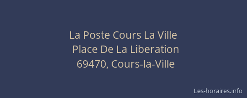 La Poste Cours La Ville