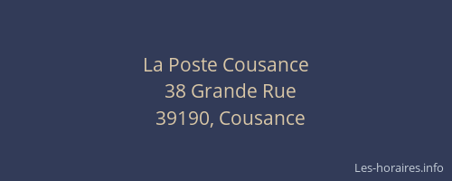 La Poste Cousance