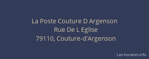 La Poste Couture D Argenson