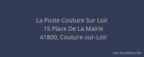 La Poste Couture Sur Loir