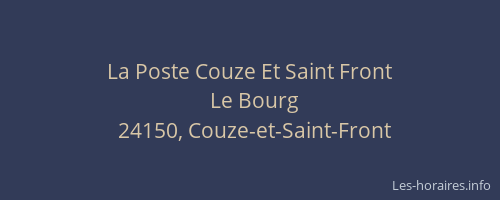 La Poste Couze Et Saint Front