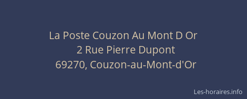La Poste Couzon Au Mont D Or