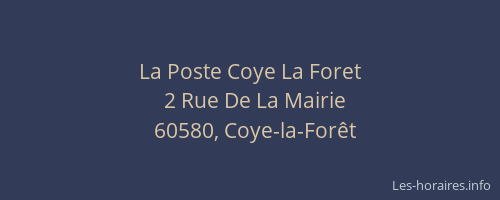 La Poste Coye La Foret