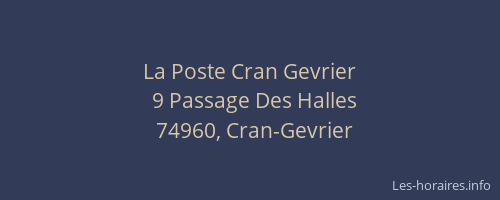 La Poste Cran Gevrier