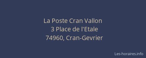 La Poste Cran Vallon