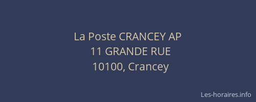 La Poste CRANCEY AP