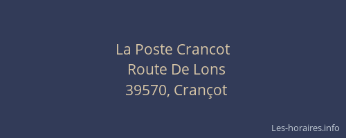 La Poste Crancot