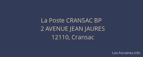 La Poste CRANSAC BP