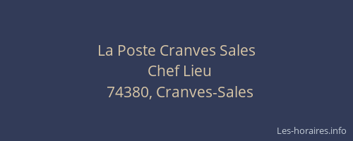 La Poste Cranves Sales